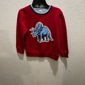 Talbots Kids Red Sweatshirt with Blue Triceratops